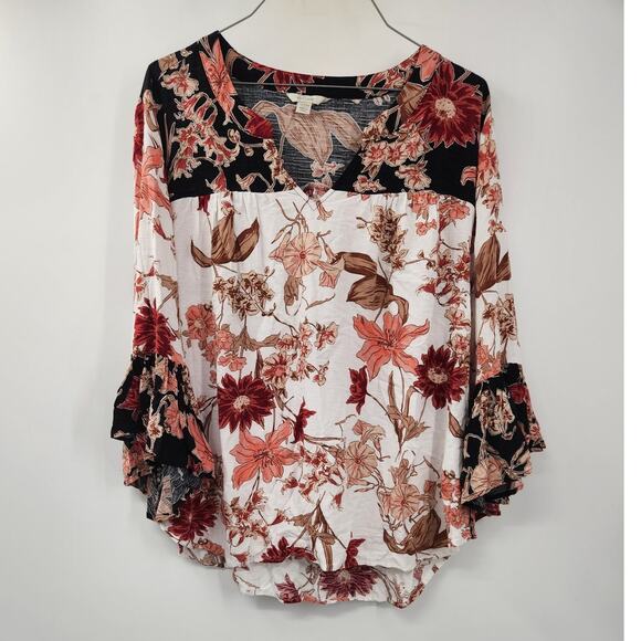 C Est 1946 Floral Top Womens Size 14 / 16 W Spring Cottagecore - Picture 1 of 4